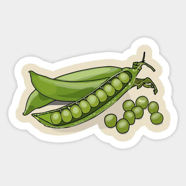 Pea cartoon illustration Sticker by Miss Cartoon